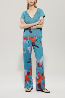 LUISA CERANO Wideleg-Hose HIBISKUS-PRINT 