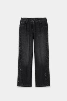 LUISA CERANO Jeans WIDELEG-BLACK-DENIM 