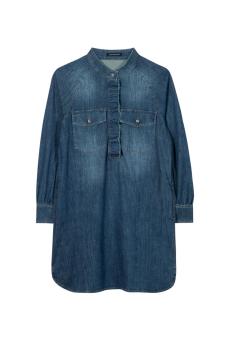 LUISA CERANO Denim-Kleid RÜSCHENDETAIL 