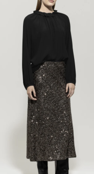 LUISA CERANO Rüschenbluse SEIDEN-MIX 